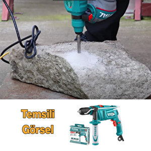 Total Darbeli Matkap 850 W Tg109136-2 Metal Beton Ahşap Kömürlü Delme Kırıcı Delici