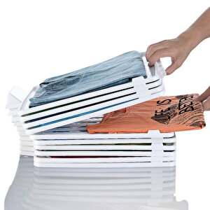 | T-shirt Düzenleyici, Beyaz, Kırışıklık Önleyici Ve Pratik Saklama
