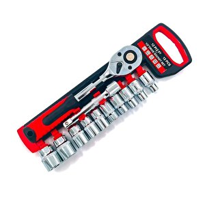 Lokma Anahtar Takımı 12'li Set 8-10-12-13-14-15-17-19-22-24 Mm Cr-v Çelik 1/2 Derin Cırcır Soket