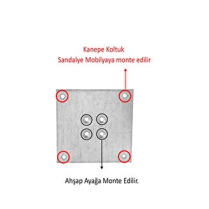 Metal Çinko Masa Bağlantı Sacı Düz 8 X 8 Cm Mobilya Yemek Masası Ayak Bağlama Saçı Aparat 4 Adet