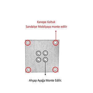 Metal Çinko Masa Bağlantı Sacı Düz 7 X 7 Cm Mobilya Yemek Masası Ayak Bağlama Saçı Aparat 4 Adet