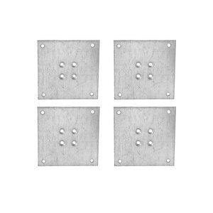 Metal Çinko Masa Bağlantı Sacı Düz 7 X 7 Cm Mobilya Yemek Masası Ayak Bağlama Saçı Aparat 4 Adet