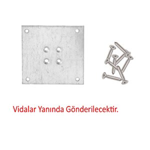 Metal Çinko Masa Bağlantı Sacı Düz 7 X 7 Cm Mobilya Yemek Masası Ayak Bağlama Saçı Aparat 4 Adet