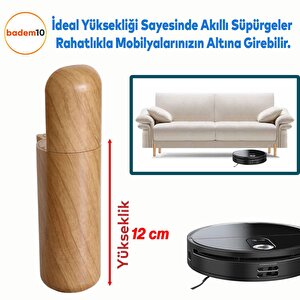 Kapsül 4 Adet Ayak 12 Cm Mobilya Yükseltici Kanepe Tv Ünitesi Koltuk Ayağı Baza Ayakları Açık Kübik Ceviz