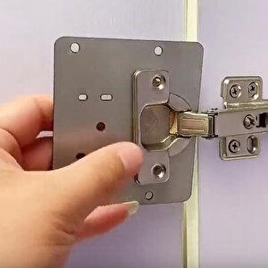Dolap Kapak Taş Menteşe Tamir Sacı Nobel Pratik Onarım Kiti Yuva Saçı Tablası 8x8.5 Cm 8 Adet