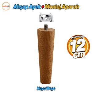 Ahşap 12 Cm Ahşap Ayak Bağlantı Aparatlı Mobilya Koltuk Kanepe Sehpa Masa Ayağı Ayakları M8 Civatalı