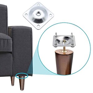 Ahşap 12 Cm Ahşap Ayak Bağlantı Aparatlı Mobilya Koltuk Kanepe Sehpa Masa Ayağı Ayakları M8 Civatalı