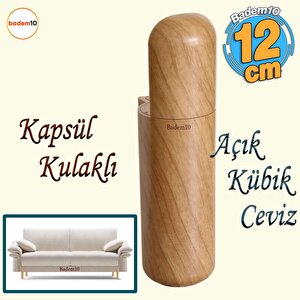 Kapsül Ayak Mobilya Yükseltici Kanepe Tv Ünitesi Koltuk Ayağı Baza Ayakları Açık Kübik Ceviz 12 Cm