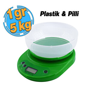 Dijital Hassas Terazi Hazneli Lcd Ekran Pilli Otomatik Kapanma 1 Gr 5 Kg Tartım Mutfak Tartısı Ölçüm