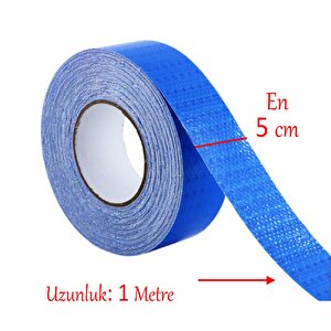 Yapışkanlı Parlayan Reflektörlü En 5 Cm Onaysız Reflektif İkaz Bandı 1 Metre Mavi Renk Şerit Bant