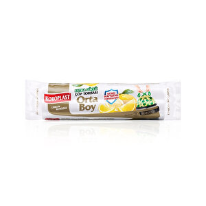 | Ekstra Güçlü Büzgülü Çöp Torbası, Orta Boy 55x60 Cm, Limon Kokulu, 15'li Paket