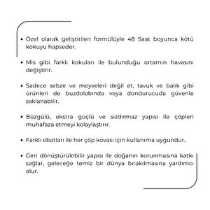 | Ekstra Güçlü Büzgülü Çöp Torbası, Büyük Boy 65x70 Cm, Vanilya Kokulu, 10'lu Paket