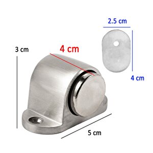 4 Adet Mıknatıslı Metal Kapı Tutucu Çarpma Önleyici Durdurucu Stoperi Vidalı Tampon Krom