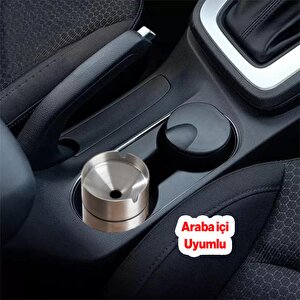 Dekoratif Küçük Küllük Araba İçi Bardak Uyumlu Çıkarılabilir Temizlenebilir Paslanmaz Metal 1 Adet
