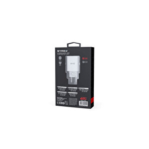 Syrox Pd20b 3.0a 20w Pd 1xtype-c Port Çıkışlı Şarj Cihazı - Beyaz