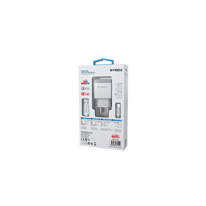 Syrox Q30 3.0a 18w 1mt Usb-a - Micro Usb Kablolu 1xusb-a Port Çıkışlı Şarj Cihazı - Beyaz