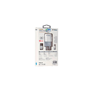 Syrox J46 1.6a 1mt Usb-a - Lightning Kablolu 1xusb-a Port Çıkışlı Şarj Cihazı - Beyaz