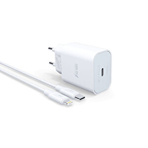 Syrox Pd20l 3.0a 20w Pd 1mt Type-c - Lightning Kablolu 1xtype-c Port Çıkışlı Şarj Cihazı - Beyaz