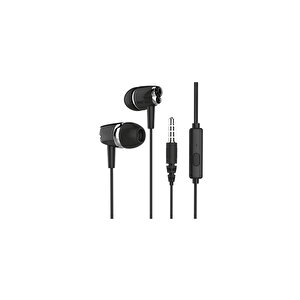 Syrox K17 1.20mt 3.5mm Aux Kablolu Mikrofonlu Kulakiçi Kulaklık - Siyah