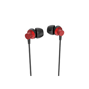 Syrox K15 3.5mm Aux 1.20mt 3.5mm Aux Kablolu Mikrofonlu Kulakiçi Kulaklık - Kırmızı-siyah