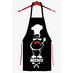 Ays Home Chef Menü Siyah Mutfak Önlüğü