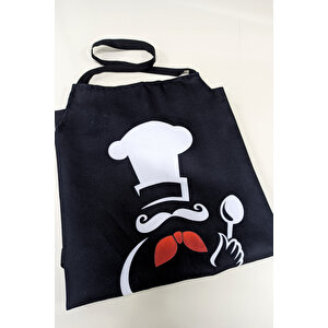 Ays Home Chef Menü Siyah Mutfak Önlüğü