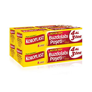 | Büyük Boy Buzdolabı Poşeti 30x45 Cm, 20'li Paket, 4 Al 3 Öde Kampanyası, Gıda Saklama Poşeti