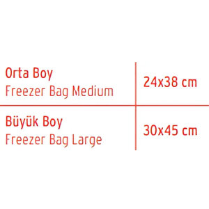 | Büyük Boy Buzdolabı Poşeti 30x45 Cm, 20'li Paket, 4 Al 3 Öde Kampanyası, Gıda Saklama Poşeti