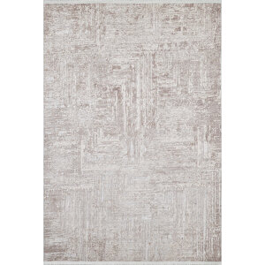 Bej Salon&yolluk Dijital Baskılı Makinede Yıkanabilir Kaymaz Taban Saçaklı Halı Ha361 240x280 cm