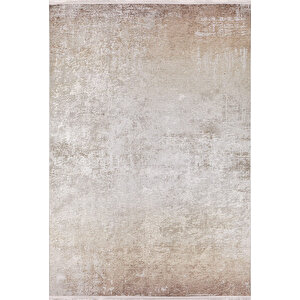 Bej Salon&yolluk Dijital Baskılı Makinede Yıkanabilir Kaymaz Taban Saçaklı Halı Ha270 180x280 cm
