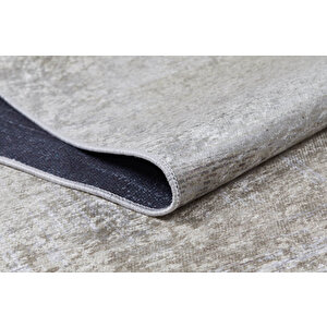 Bej Salon&yolluk Dijital Baskılı Makinede Yıkanabilir Kaymaz Taban Saçaklı Halı Ha270 80x400 cm