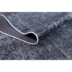 Füme Salon&yolluk Dijital Baskılı Makinede Yıkanabilir Kaymaz Taban Saçaklı Halı Ha362 100x400 cm