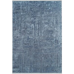 Lacivert Salon&yolluk Dijital Baskılı Makinede Yıkanabilir Kaymaz Taban Saçaklı Halı Ha363 160x300 cm