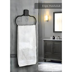 Elips Havluluk Paslanmaz Çelik Banyo Havluluk Düzenleyici Siyah