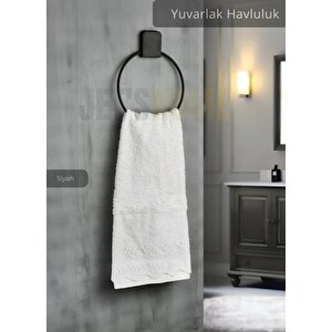 Yuvarlak Havluluk Paslanmaz Çelik Banyo Havluluk Düzenleyici Siyah