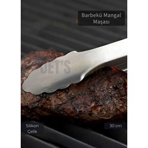 Sunum Maşası Barbekü Maşası Mangal Maşa Çelik Salata Maşası 30 Cm