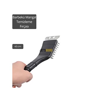 Barbekü Mangal Temizleme Fırçası Çift Taraflı Sert Fırça 45 Cm