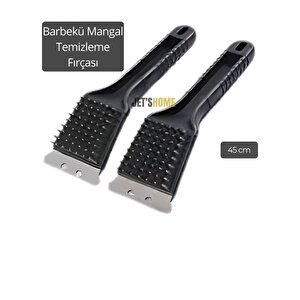 Barbekü Mangal Temizleme Fırçası Çift Taraflı Sert Fırça 45 Cm