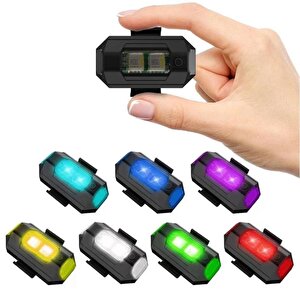 3b Trend Motosiklet Drone Bisiklet Otomotiv Şarjlı Kablosuz Mini Led Lamba Cakarlı 7 Renk Flaşlı