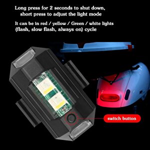 3b Trend Motosiklet Drone Bisiklet Otomotiv Şarjlı Kablosuz Mini Led Lamba Cakarlı 7 Renk Flaşlı