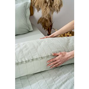 Jasmin Mint Yeşil Çift Kişilik 6 Parça Jakarlı Nevresim Takımı & Çeyiz Seti
