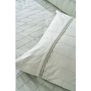 Jasmin Mint Yeşil Çift Kişilik 6 Parça Jakarlı Nevresim Takımı & Çeyiz Seti