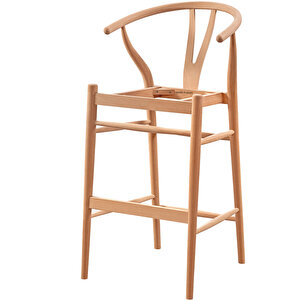 Finike Bar Sandalye Cilasız Ham Ahşap
