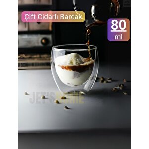 3’lü Set Espresso Bardağı  80 Ml Kahve Bardağı Çift Cidarlı Bardak Viski Bardağı