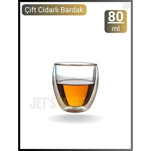 12’li Set Espresso Bardağı 80 Ml Kahve Bardağı Çift Cidarlı Bardak Viski Bardağı