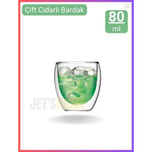 12’li Set Espresso Bardağı 80 Ml Kahve Bardağı Çift Cidarlı Bardak Viski Bardağı