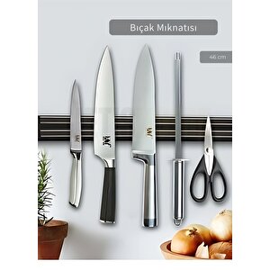 Bıçak Mıknatısı Askısı 46 Cm Kalın Duvar Standı Çelik Bıçak Tutucu