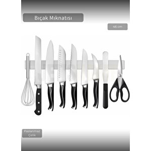 Bıçak Mıknatısı Askısı 45 Cm Kalın Duvar Standı Çelik Bıçak Tutucu