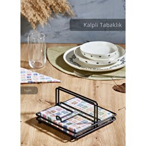 Lüks Peçetelik Paslanmaz Kare Model Çelik Siyah