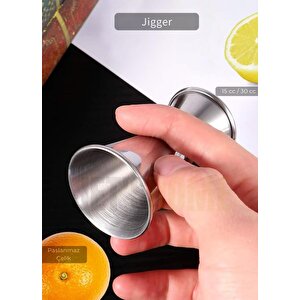 Jigger Çift Taraflı Bar Ölçeği Paslanmaz Kokteyl Ölçeği Barmen Ölçü Kabı Çelik 15/30 Cc